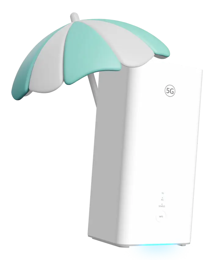 Illustration af router med parasol